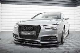 Cup Spoilerlippe Front Ansatz V.3 passend für Audi S5 / A5 S-Line Coupe / Sportback 8T Facelift schwarz Hochglanz