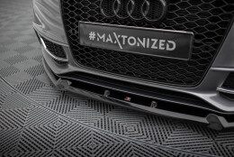 Cup Spoilerlippe Front Ansatz V.3 passend für Audi S5 / A5 S-Line Coupe / Sportback 8T Facelift schwarz Hochglanz