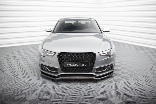 Cup Spoilerlippe Front Ansatz V.4 für Audi S5 / A5 S-Line 8T Facelift schwarz Hochglanz