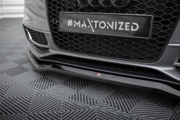 Cup Spoilerlippe Front Ansatz V.4 passend für Audi S5 / A5 S-Line Coupe / Sportback 8T Facelift schwarz Hochglanz