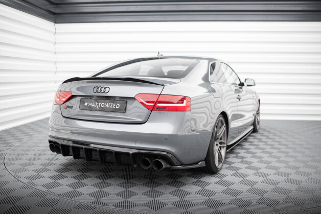 Heck Ansatz Flaps Diffusor für Audi S5 / A5 S-Line 8T Facelift schwarz Hochglanz