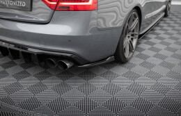 Heck Ansatz Flaps Diffusor für Audi S5 / A5 S-Line 8T Facelift schwarz Hochglanz