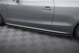Seitenschweller Ansatz Cup Leisten V.2 passend für Audi S5 / A5 S-Line Coupe 8T schwarz Hochglanz