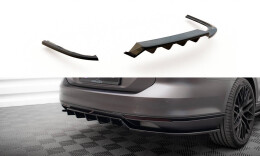 Mittlerer Cup Diffusor Heck Ansatz DTM Look passend für VW Passat R-Line B8 schwarz Hochglanz