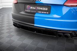 Mittlerer Cup Diffusor Heck Ansatz passend für Audi TT S 8S Facelift schwarz Hochglanz