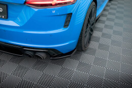 Heck Ansatz Flaps Diffusor passend für Audi TT S 8S Facelift schwarz Hochglanz