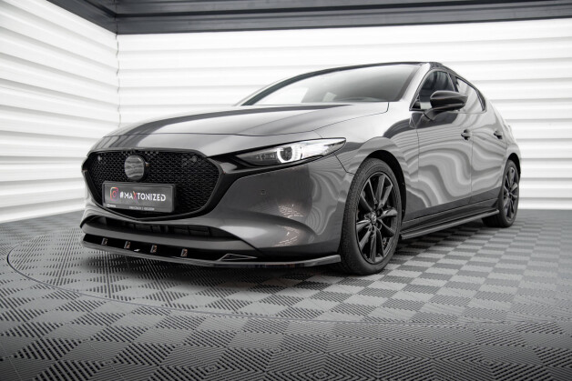 Cup Spoilerlippe Front Ansatz V.1 passend für Mazda 3 Mk4 schwarz Hochglanz