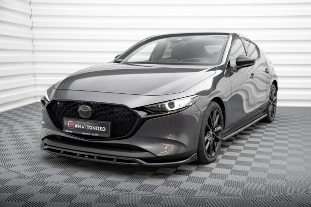 Cup Spoilerlippe Front Ansatz V.2 passend für Mazda 3 Mk4 schwarz Hochglanz