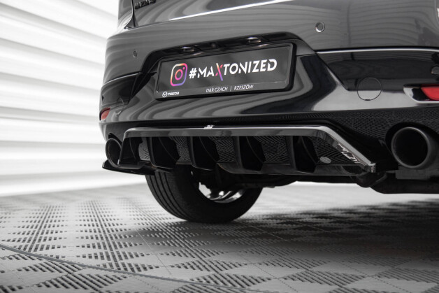 Mittlerer Cup Diffusor Heck Ansatz DTM Look passend für Mazda 3 Mk4 schwarz Hochglanz