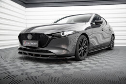 Seitenschweller Ansatz Cup Leisten passend für Mazda 3 Mk4 schwarz Hochglanz