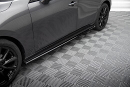 Seitenschweller Ansatz Cup Leisten passend für Mazda 3 Mk4 schwarz Hochglanz