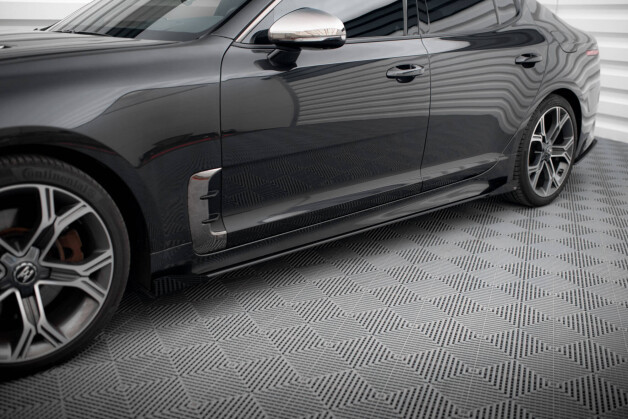 Seitenschweller Flaps passend für Kia Stinger GT / GT-Line / Standard Mk1 schwarz Hochglanz