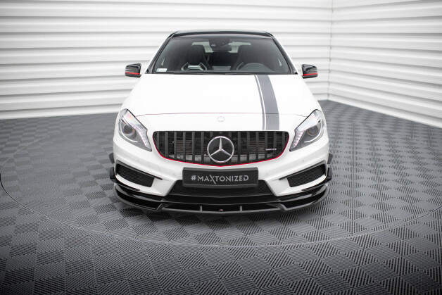 Cup Spoilerlippe Front Ansatz V.3 passend für Mercedes-Benz A45 AMG W176 schwarz Hochglanz