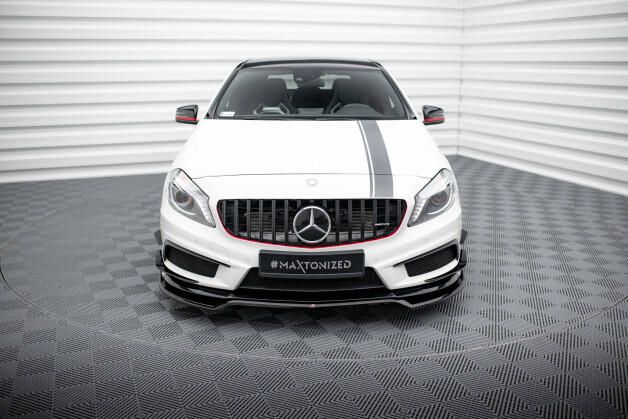 Cup Spoilerlippe Front Ansatz V.4 passend für Mercedes-Benz A45 AMG W176 schwarz Hochglanz