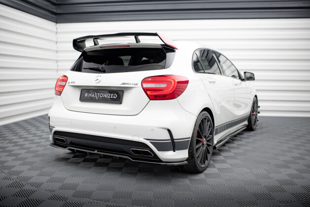 Mittlerer Cup Diffusor Heck Ansatz DTM Look passend für Mercedes-Benz A45 AMG W176 schwarz Hochglanz