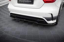 Mittlerer Cup Diffusor Heck Ansatz DTM Look passend für Mercedes-Benz A45 AMG W176 schwarz Hochglanz