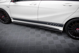 Seitenschweller Ansatz Cup Leisten für Mercedes-Benz A45 AMG W176 schwarz Hochglanz