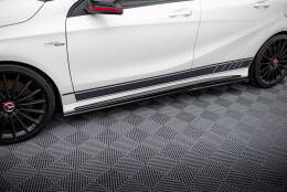 Seitenschweller Ansatz Cup Leisten passend für Mercedes-Benz A45 AMG W176 schwarz Hochglanz