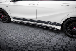 Seitenschweller Ansatz Cup Leisten passend für Mercedes-Benz A45 AMG W176 schwarz Hochglanz