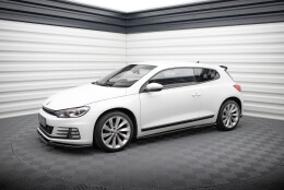 Seitenschweller Ansatz Cup Leisten passend für VW Scirocco Mk3 Facelift schwarz Hochglanz