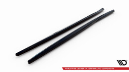 Seitenschweller Ansatz Cup Leisten passend für VW Scirocco Mk3 Facelift schwarz Hochglanz