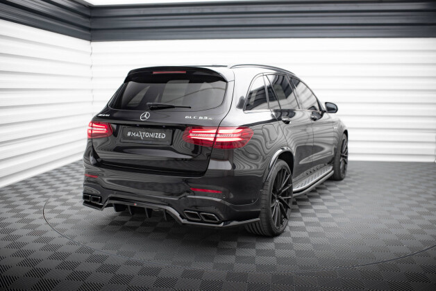 Mittlerer Cup Diffusor Heck Ansatz V.1 passend für Mercedes-AMG GLC 63 SUV X253 schwarz Hochglanz