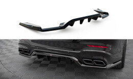 Mittlerer Cup Diffusor Heck Ansatz V.1 passend für Mercedes-AMG GLC 63 SUV X253 schwarz Hochglanz