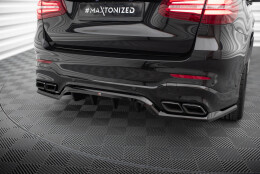 Mittlerer Cup Diffusor Heck Ansatz V.1 passend für Mercedes-AMG GLC 63 SUV X253 schwarz Hochglanz