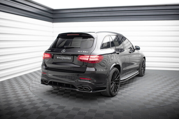 Mittlerer Cup Diffusor Heck Ansatz V.2 passend für Mercedes-AMG GLC 63 SUV X253 schwarz Hochglanz
