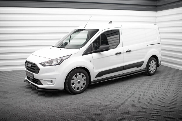 Seitenschweller Ansatz Cup Leisten passend für Ford Transit Connect L2 Mk2 Facelift schwarz Hochglanz