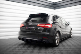 Heck Ansatz Diffusor für Audi A3 Sportback 8V Facelift (Doppel Auspuff li.)