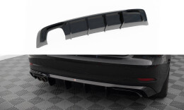 Heck Ansatz Diffusor passend für Audi A3 Sportback 8V Facelift (Doppelauspuff li.) schwarz Hochglanz