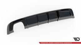 Heck Ansatz Diffusor passend für Audi A3 Sportback 8V Facelift (Doppelauspuff li.) schwarz Hochglanz