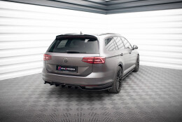 Mittlerer Cup Diffusor Heck Ansatz DTM Look passend für VW Passat R-Line B8 schwarz Hochglanz