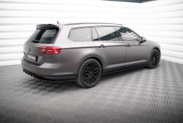 Street+ Mittlerer Diffusor RACE Heck Ansatz passend für VW Passat Limousine / Variant B8 schwarz Hochglanz