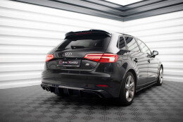 Heck Ansatz Diffusor für Audi A3 Sportback 8V Facelift (1 Auspuff li.r)