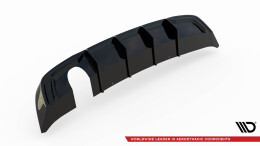 Heck Ansatz Diffusor passend für Audi A3 Sportback 8V Facelift (Einzelauspuff li.) schwarz Hochglanz