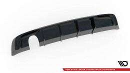 Heck Ansatz Diffusor passend für Audi A3 Sportback 8V Facelift (Einzelauspuff li.) schwarz Hochglanz