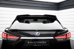 Unterer Heck Spoiler Aufsatz Abrisskante 3D passend für Lexus RX Mk4 Facelift schwarz Hochglanz
