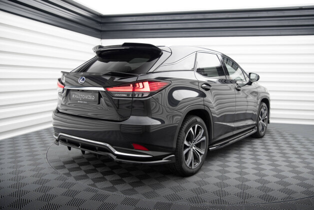 Mittlerer Cup Diffusor Heck Ansatz DTM Look passend für Lexus RX Mk4 Facelift schwarz Hochglanz