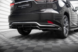 Mittlerer Cup Diffusor Heck Ansatz DTM Look für Lexus RX Mk4 Facelift schwarz Hochglanz