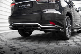Mittlerer Cup Diffusor Heck Ansatz DTM Look passend für Lexus RX Mk4 Facelift schwarz Hochglanz