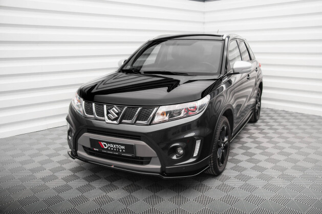 Cup Spoilerlippe Front Ansatz V.1 für Suzuki Vitara S Mk2 schwarz Hochglanz