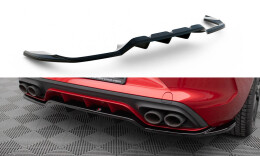 Mittlerer Cup Diffusor Heck Ansatz DTM Look passend für Cupra Leon Hatchback Mk1 schwarz Hochglanz
