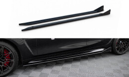Seitenschweller Ansatz Cup Leisten V.3 passend für CSL Look BMW M3 Limousine / Touring G80 / G81 schwarz Hochglanz