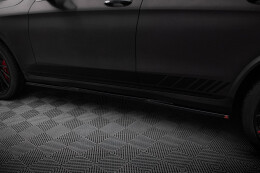 Seitenschweller Ansatz Cup Leisten V.2 für Mercedes-Benz GLC Coupe AMG-Line C253  schwarz Hochglanz