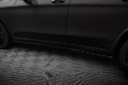 Seitenschweller Ansatz Cup Leisten V.2 passend für Mercedes-Benz GLC Coupe AMG-Line C253 schwarz Hochglanz