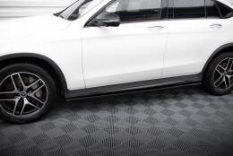Seitenschweller Ansatz Cup Leisten V.3 passend für Mercedes-Benz GLC Coupe AMG-Line C253 schwarz Hochglanz