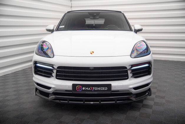 Cup Spoilerlippe Front Ansatz passend für Porsche Cayenne Coupe / SUV Mk3 schwarz Hochglanz