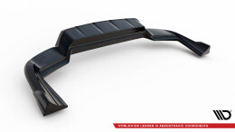 Mittlerer Cup Diffusor DTM Look Heck Ansatz für Porsche Cayenne Coupe / SUV Mk3 schwarz Hochglanz